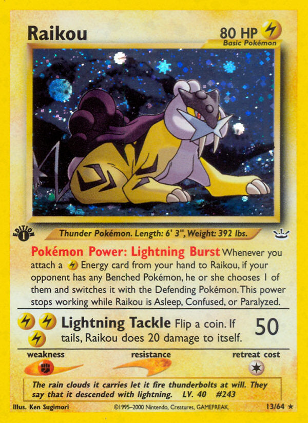 Neo Revelation Holo Raikou #13/64 first edition